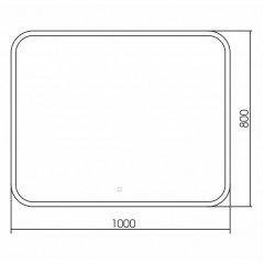 Зеркало AZARIO Стив 1000х800, LED-подсветка с диммером, сенсорный выключатель (ФР-00001304)
