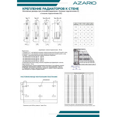 Радиатор стальной панельный AZARIO 22 300х1400 боковое подключение, белый (AZ-C22-300-1400)