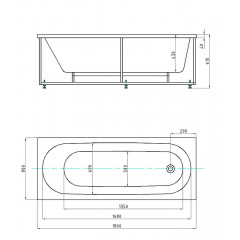 Ванна акриловая AZARIO FELISA прямоугольная 180*80 см (AV.0040180)