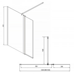Душевая перегородка Azario CHICAGO 900х1950 прозрачное стекло 8 мм, покрытие EASY CLEAN, подвижная доп.перегородка 30 см, цвет профиля серебро (AZ-NAR6321 900)