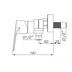 Смеситель для душа AZARIO TREYA без излива, хром (AZ-15680621)