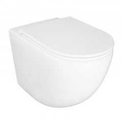 Унитаз приставной Azario Grado 365х570х410 безободковый, смыв "Торнадо", в комплекте с быстросъемным сидением микролифт (AZ-2141D-UQ1)