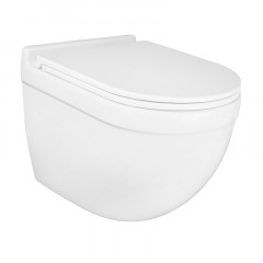 Унитаз подвесной Azario Fora 520х360х410 безободковый, смыв "Торнадо", в комплекте быстросьемным с сиденьем микролифт (AZ-0017-UQ1)