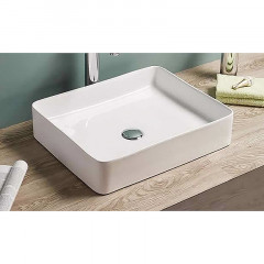 Раковина накладная Azario 505х400х110 прямоугольная, белый глянец (AZ-7050K)