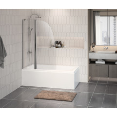 Шторка для ванны складная Azario Boston 100х140 цвет профиля хром (AZ-142)