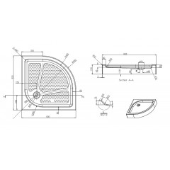 Душевой поддон Azario 900х900х150 R/L, для EDMONTON 2231 900/OTTAWA 2142 900/ONTARIO 2231 900
