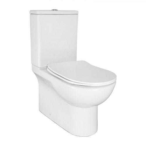 Унитаз-компакт напольный AZARIO Ambra 645x370x815 безободковый, в комплекте с арматурой Geberit и сиденьем микролифт (AZ-848G)