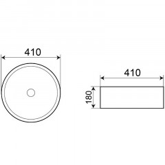 Раковина-чаша Azario 410х410х180 накладная, круглая, черный матовый (AZ-3272-MB)