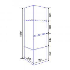 Пенал Azario Эстима 35 350х340х1570 подвесной, левый, белый глянцевывй (CS00094556)