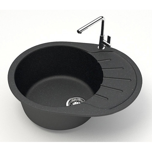 Кухонная мойка AZARIO Light 575х440х215) искусственный мрамор, цвет Черный (CS00079920)