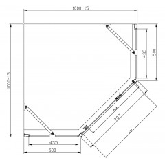 Душевое ограждение Azario DALLAS 100х100х200 хром, 5мм прозрачное стекло