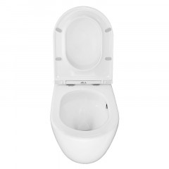 Унитаз приставной Azario Grado 365х570х410 безободковый, смыв "Торнадо", в комплекте с быстросъемным сидением микролифт (AZ-2141D-UQ1)