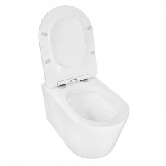 Унитаз подвесной Azario Ollin 360х535х371 безободковый, слив "Торнадо", с быстросъемным сиденьем микролифт (AZ-0513R)