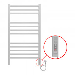Полотенцесушитель электрический AZARIO ANCONA 500/1000 квадрат, 12 секций, диммер справа, белый (AZ71850W)