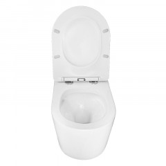 Унитаз подвесной Azario Ollin 360х535х371 безободковый, слив "Торнадо", с быстросъемным сиденьем микролифт (AZ-0513R)