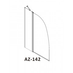 Шторка для ванны складная Azario Boston 100х140 цвет профиля хром (AZ-142)