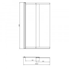 Шторка для ванны раздвижная Azario Boston 140х80 цвет профиля черный матовый (AZ-143B)