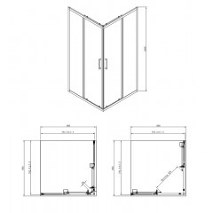 Душевое ограждение Azario SEATTLE 80х80х195 хром, 6мм прозрачное стекло