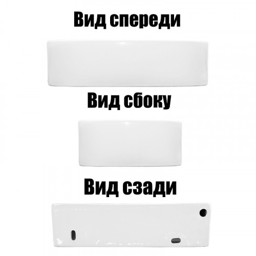 Раковина-чаша Azario 370х185х90 накладная, угловая, подвесная, прямоугольная, белый глянец (AZ-5092L)