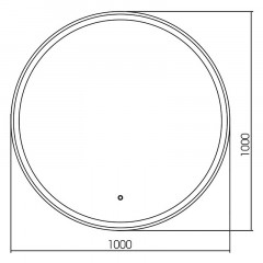 Зеркало AZARIO Перла d1000 -2 подсветка, сенсорный выключатель с функцией диммера, подогрев (LED-00002496)