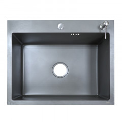 Кухонная мойка AZARIO NICOLE (500*500*220) нержавеющая сталь серая (сифон, диспенсер,коландер) (AZG5050N)