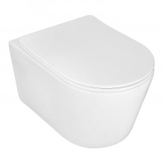 Унитаз подвесной Azario Ollin 360х535х371 безободковый, слив "Торнадо", с быстросъемным сиденьем микролифт (AZ-0513R)