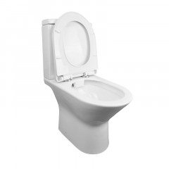 Унитаз-компакт Azario Fretta new 370х615х790 напольный, безободковый в комплекте с бачком и сиденьем полипропилен, микролифт (AZ-1223B)