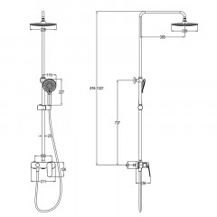 Душевая система Azario CHEERFUL керамический картридж, хром (AZ-VES238U33C-1BE1J29A-ZH3384A)