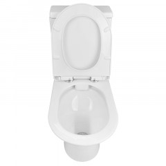 Унитаз-компакт Azario Fretta new 370х615х790 напольный, безободковый в комплекте с бачком и сиденьем полипропилен, микролифт (AZ-1223B)