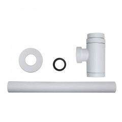 Сифон для раковины AZARIO G 1 1/4, без выпуска, цилиндр, латунь, белый (AZ-108-WHI)