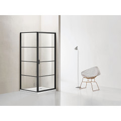 Душевое ограждение Azario RICHMOND 1000х1000х1950 R, без поддона, прозрачное стекло 6 мм, цвет профиля черный (AZ- NAG1221 1000 BLACK)