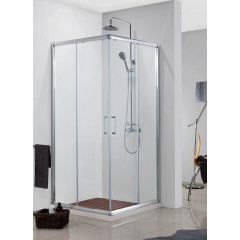 Душевое ограждение Azario GREENWOOD 1000х1000х2000, БЕЗ ПОДДОНА, прозрачное стекло 6 мм, цвет профиля серебро (AZ-NNE1142 1000)