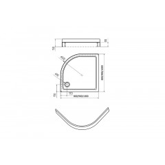 Душевой поддон 90*90*15 Azario, 1/4 круга, с ножками и съемной панелью. БЕЗ СИФОНА. (AZ.P.90.2)