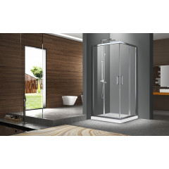 Душевое ограждение Azario SEATTLE 80х80х195 хром, 6мм прозрачное стекло