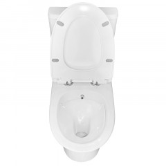 Унитаз-моноблок с функцией биде AZARIO Sente 375х665х785 напольный, безободковый, горизонтальный слив, сиденье дюропласт микролифт (AZ-8614B)
