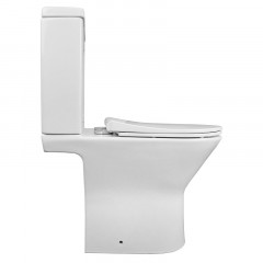 Унитаз-компакт Azario Fretta new 370х615х790 напольный, безободковый в комплекте с бачком и сиденьем полипропилен, микролифт (AZ-1223B)