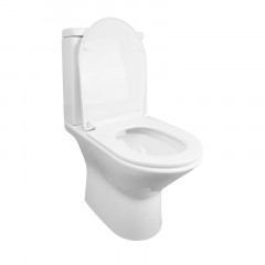 Унитаз-компакт Azario Fretta new 370х615х790 напольный, безободковый в комплекте с бачком и сиденьем полипропилен, микролифт (AZ-1223B)