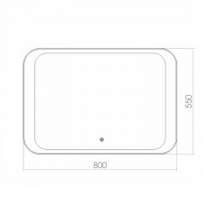Зеркало AZARIO Индиго 800х550 с LED-подсветкой и диммером, сенсорным выключателем (ФР-00001410)