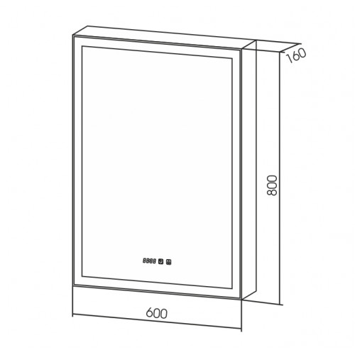 Зеркало-шкаф AZARIO Киото 60 (600х800) c подсветкой и диммером + часы (LED-00002358)