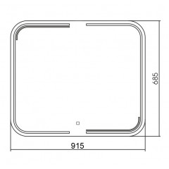 Зеркало AZARIO GREG 915х685 подсветка с диммером, сенсорный выключатель, подогрев (LED-00002523)