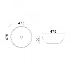 Раковина Azario 47,5 х47,5 х12, накладная, ультратонкая, белая (XML4004-1-B20)
