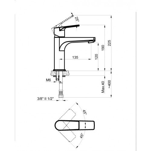 Смеситель для раковины AZARIO TREYA графит (AZ-156845037)
