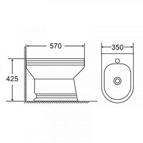 Биде напольное AZARIO BENTY 570x350x425 (AZ-437B)