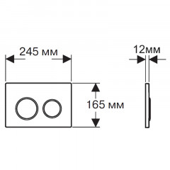 Кнопка смыва AZARIO FORTE двойная, круглая, пластик, хром матовый (AZ-100-032F)