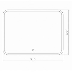 Зеркало AZARIO Стив-6 915х685 c подсветкой и диммером, модуль МФМ, подогрев, сенсорный выключатель (ФР-00001063)