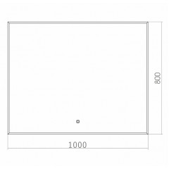 Зеркало AZARIO Алмина 1000х800 c подсветкой и диммером, сенсорный выключатель (ФР-00002158)