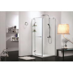 Душевое ограждение Azario MONTREAL 900х900х2000 L, со стеклянной полкой, без поддона, прозрачное стекло 8 мм, цвет профиля серебро (AZ-NWG1231-L)