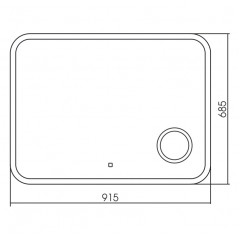 Зеркало AZARIO Эльза 915х685 c подсветкой и диммером, сенсорный выключатель (ФР-00002157)