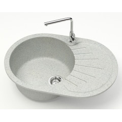 Кухонная мойка AZARIO Flora 730x450x215 искусственный мрамор, цвет светло серый (CS00079916)