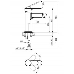 Смеситель для биде AZARIO TEVIS, хром (AZ-15496601)